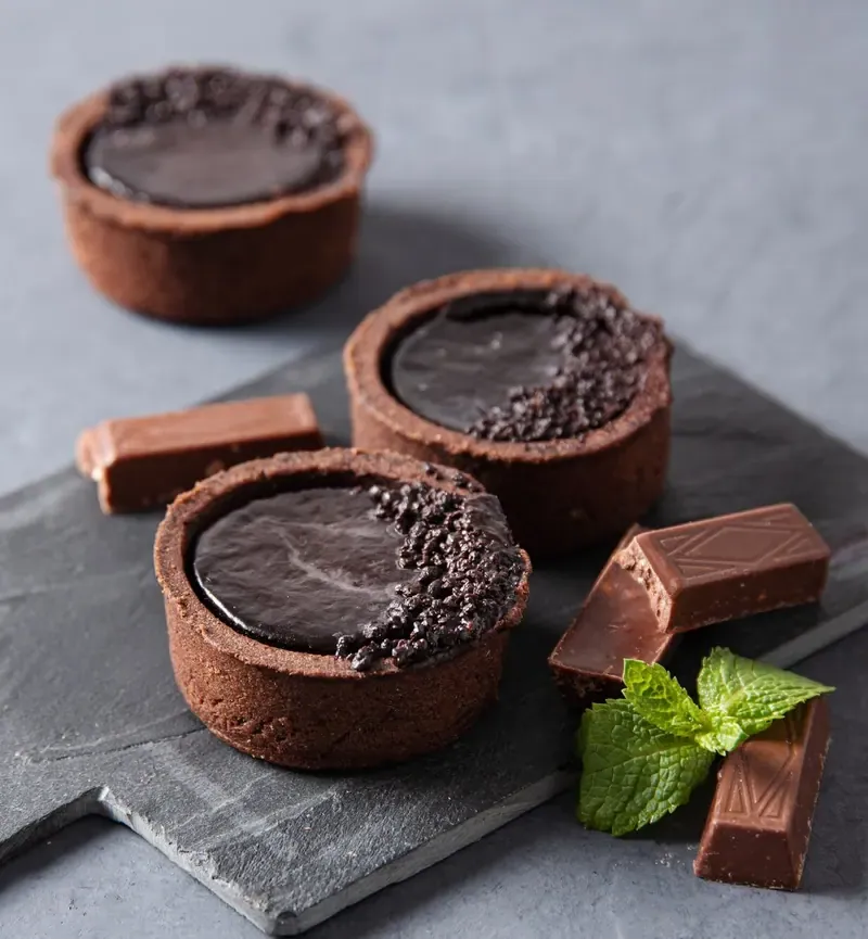 Tartaletas de chocolate amargo